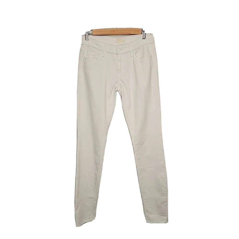 Mother Women's Mirror Mirror‎ White The Looker Skinny Mid Rise Jeans Size 24